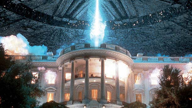 Independence Day The defining image of cinematic destruction was created using old-fashioned explosives and a model of the White House 10 feet wide. It's still stunnin...
