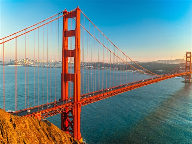 Golden Gate Bridge in San Francisco The Golden Gate Bridge is a suspension bridge spanning the Golden Gate, the strait between San Francisco and Marin County to the north. The Golden Gat...