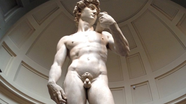 DAVID This is perhaps the greatest masterpiece of Renaissance sculpture. Michelangelo created it between 1501 and 1504 out of marble, representing the nude ...