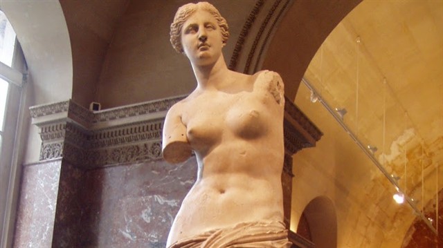 VENUS DE MILO This sculpture has survived for over 2100 years, with the exception of the original arms. It dates all the way back to between 100 and 130 B.C., and d...