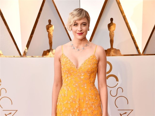 Greta Gerwig in custom Rodarte.