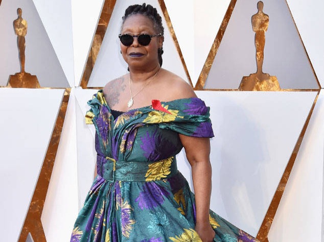 Whoopi Goldberg It’s as if Whoopi was rummaging in the dress up box from a down-on-its-luck medieval pantomime then decided to get a boss hairdo to modernise it...