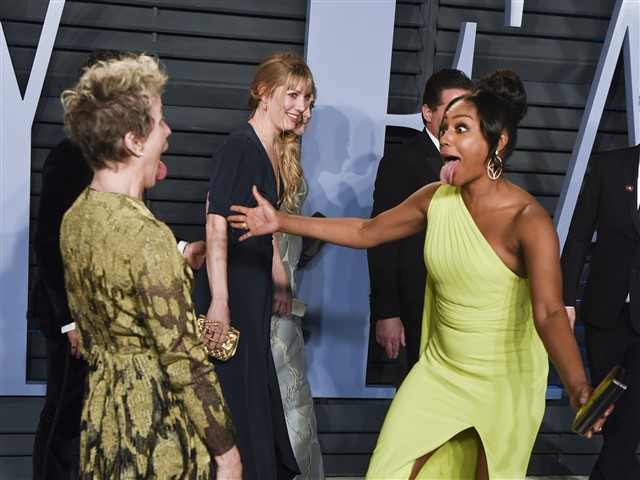 Frances McDormand and Tiffany Haddish Oscar winner Frances McDormand didn’t stop for photos, but she made sure to hug everyone on the carpet. When she saw Tiffany Haddish, the two of...