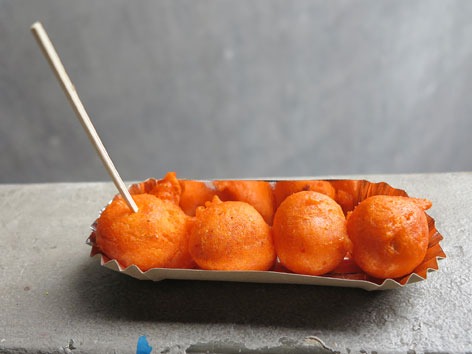 Kwek-Kwek These brightly colored treats could be quite deceiving to the unaware foodie. They are round and a vibrant shade of orange, but they aren’t swee...
