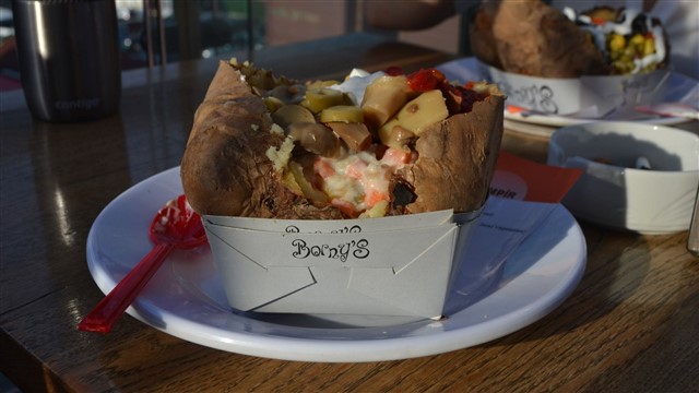 Kumpir Baked potatoes filled with everything imaginable is a pretty great street food. Make sure to get some sausages and Rus Salatası (mayonnaise salad w...