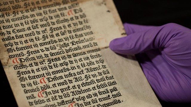 Printed between 1476 and 1477, the “Sarum Ordinal” or “Sarum Pye” was a handbook written in Latin by St. Osmund, an 11th-centu...